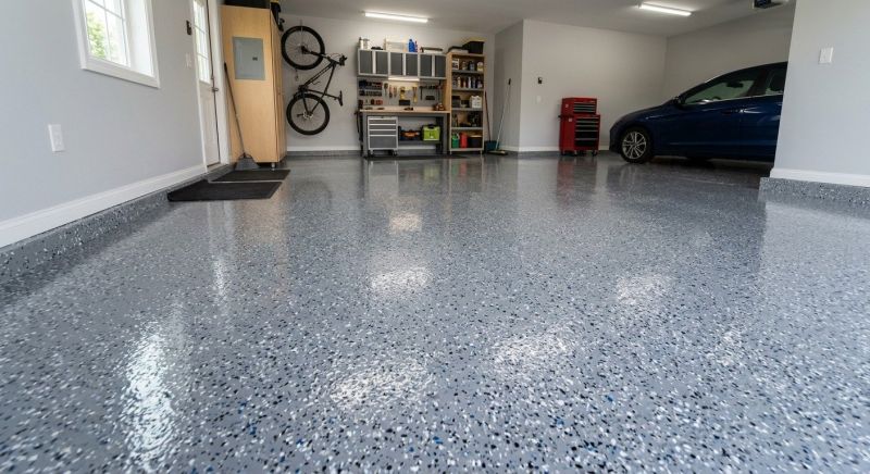 Speckled Garage Floor Painting in Greensboro, NC