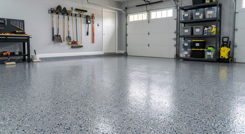 Speckled Garage Floor Painting in Frederick, MD