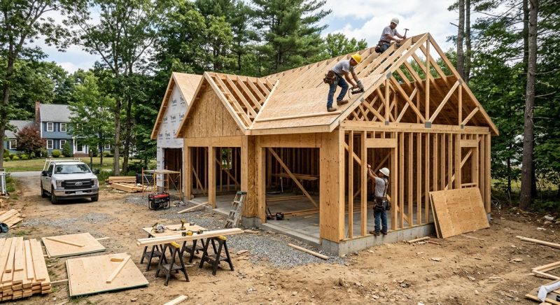 Two Story Garage Construction in Bonita Springs, FL